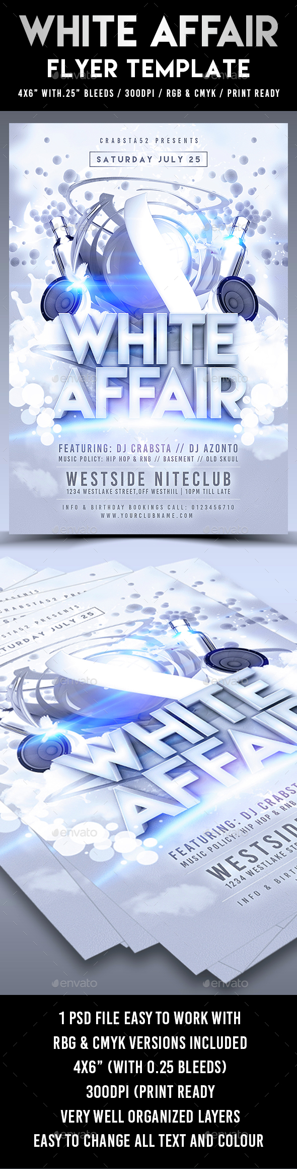 White Affair Flyer Template - Clubs & Parties Events