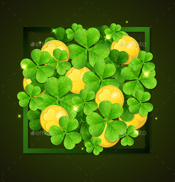Frame with Clover Leaves - Miscellaneous Seasons/Holidays