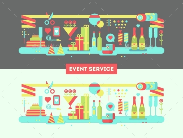 Event Service Design Flat - Conceptual Vectors