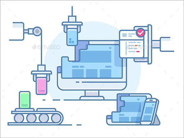 Website Building Design - Conceptual Vectors