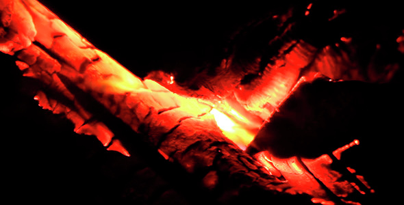Hot Coals in Bonfire