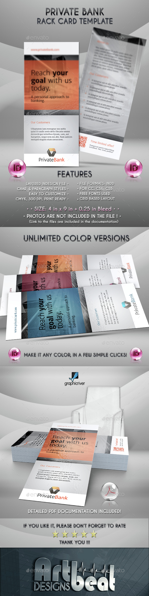 Private bank Rack Card Template - Cards & Invites Print Templates