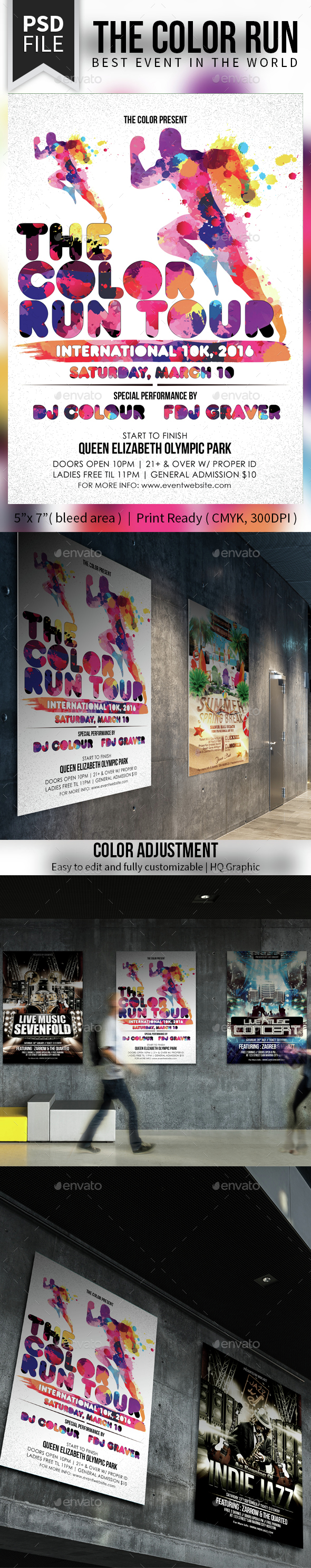 The Color Run Tour - Events Flyers