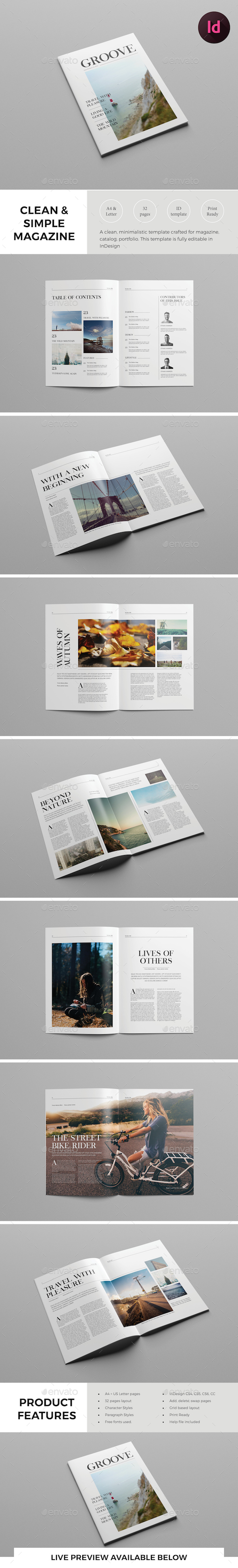 Clean Lifestyle Magazine Template - Magazines Print Templates