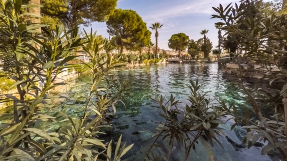Cleopatra's Pool In Antique Hierapolis, Pamukkale, Denizli, Turkey