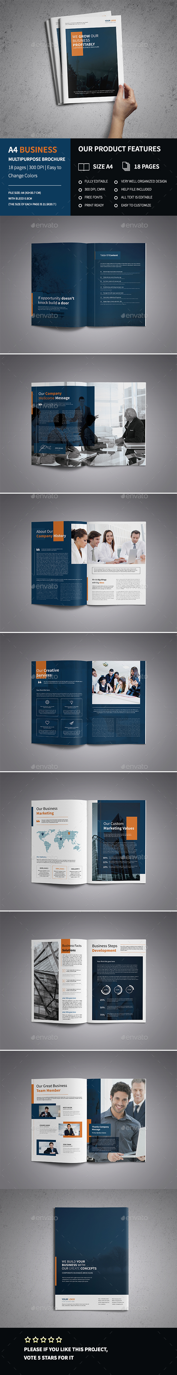 A4 Corporate Business Brochure Template - Corporate Brochures