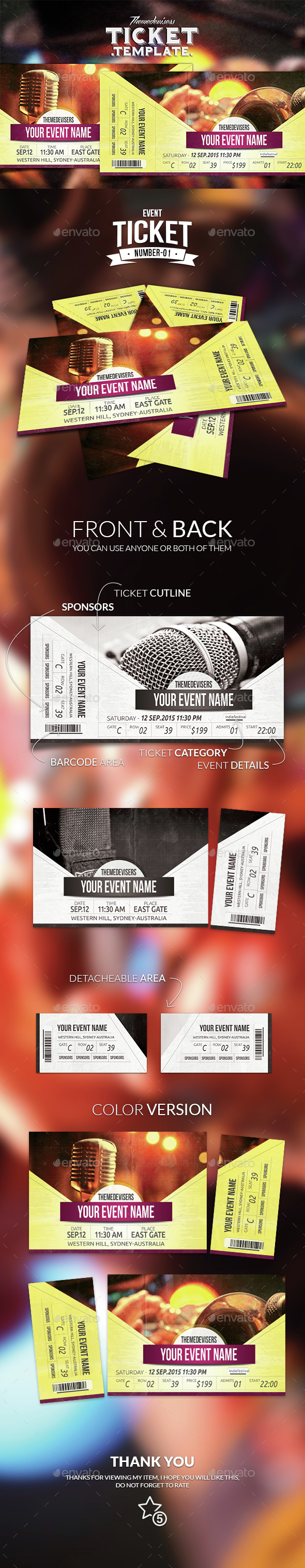 Event Ticket - Miscellaneous Print Templates