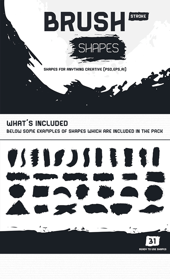 Brush Stroke Shapes - Miscellaneous Shapes