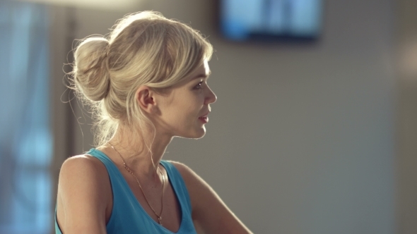 Lovely Girl Interested About Service At The Reception alt