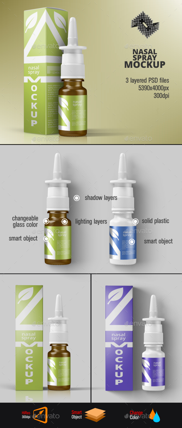 Download Nasal Spray Packaging Mockup By Fusionhorn Graphicriver