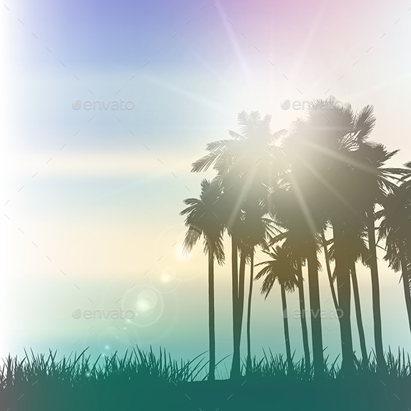 Retro Palm Trees - Landscapes Nature