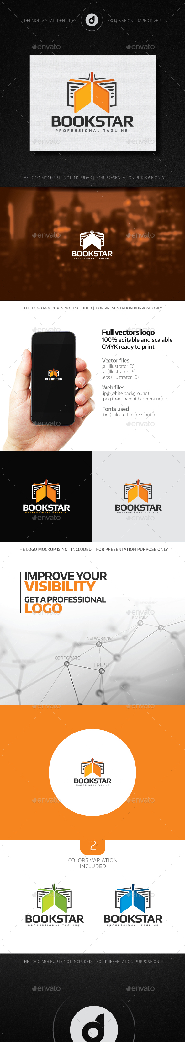 BookStar Logo - Objects Logo Templates