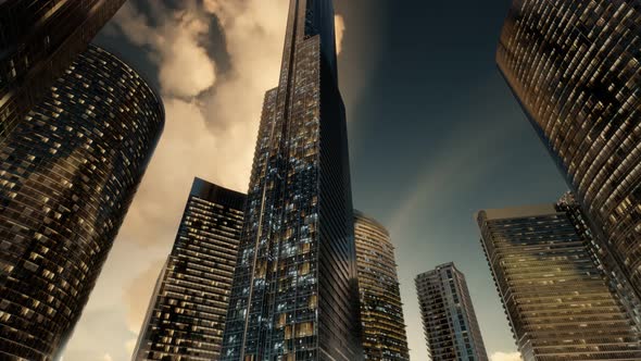 Skyscrapers or Modern Buildings in the City alt