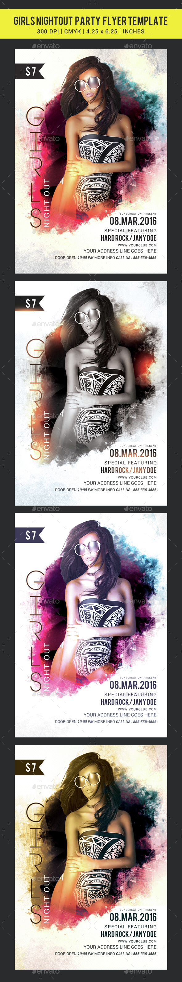 Girls Night Out Flyer template - Clubs & Parties Events