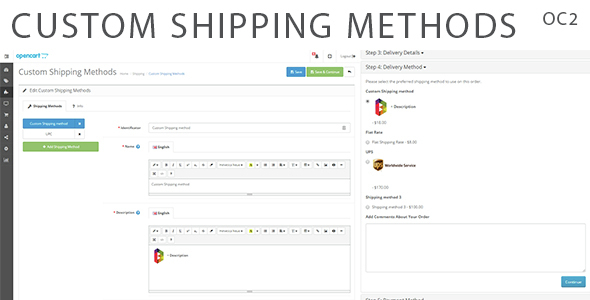 Custom Shipping Methods for OpenCart 2 - CodeCanyon Item for Sale