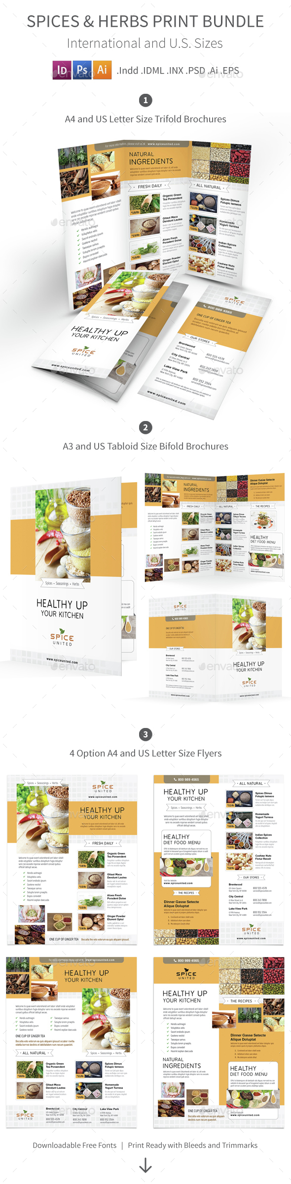 Spices and Herbs Print Bundle - Informational Brochures