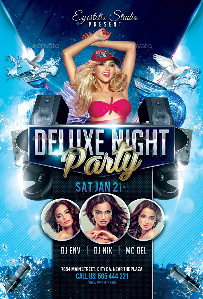 deluxe night party flyer by eyestetixstudio graphicriver party flyers ideas