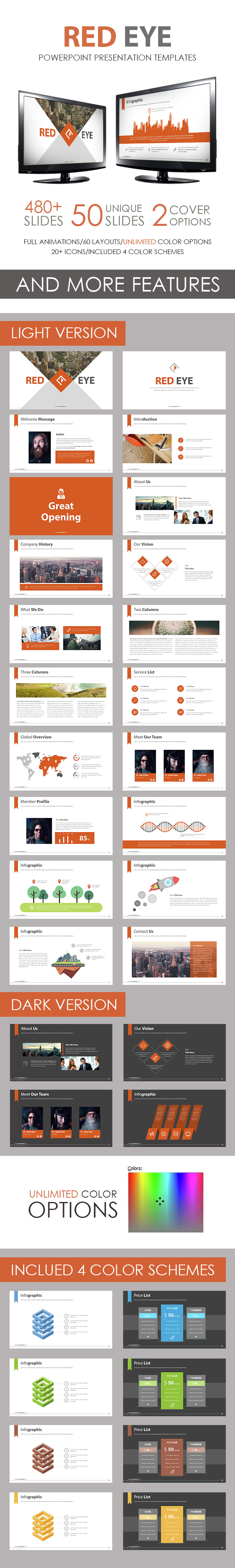 Red Eye PowerPoint Template - Business PowerPoint Templates