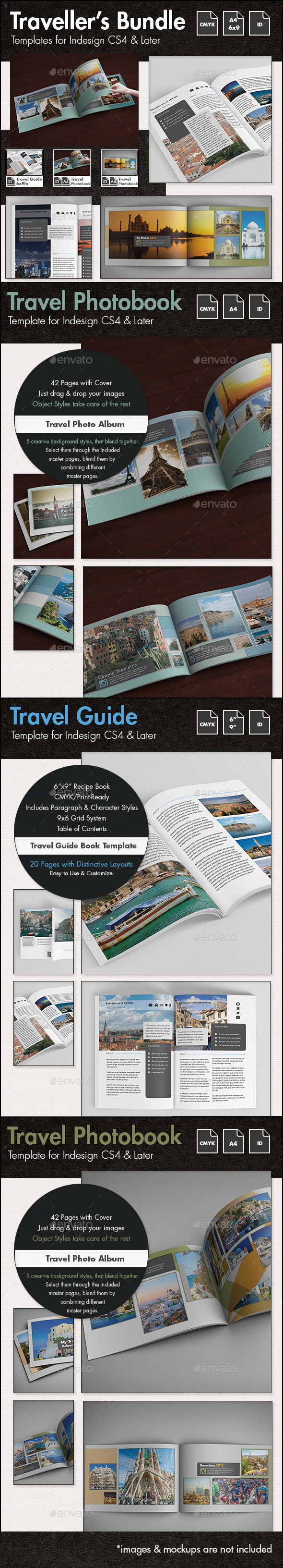 Travel Templates Bundle - Photo Albums Print Templates
