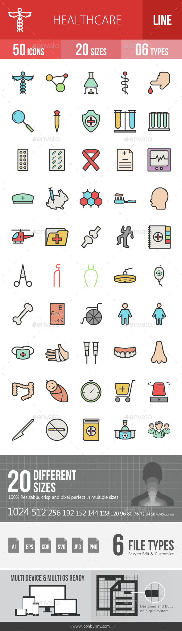 Healthcare Filled Line Icons - Icons