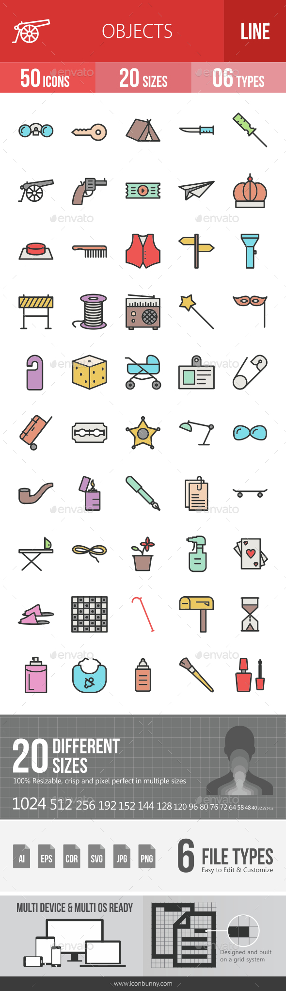 Objects Filled Line Icons - Icons