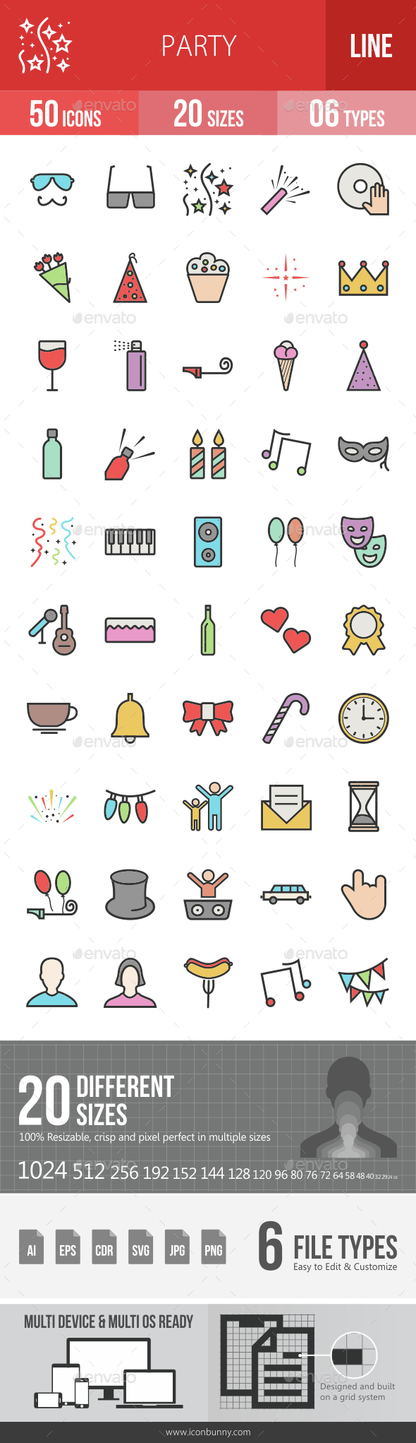 Party Filled Line Icons - Icons