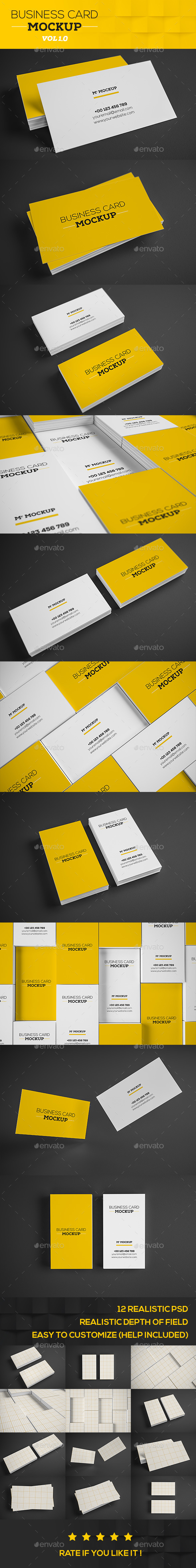 Realistic Business Card Mock-up V1 - Product Mock-Ups Graphics