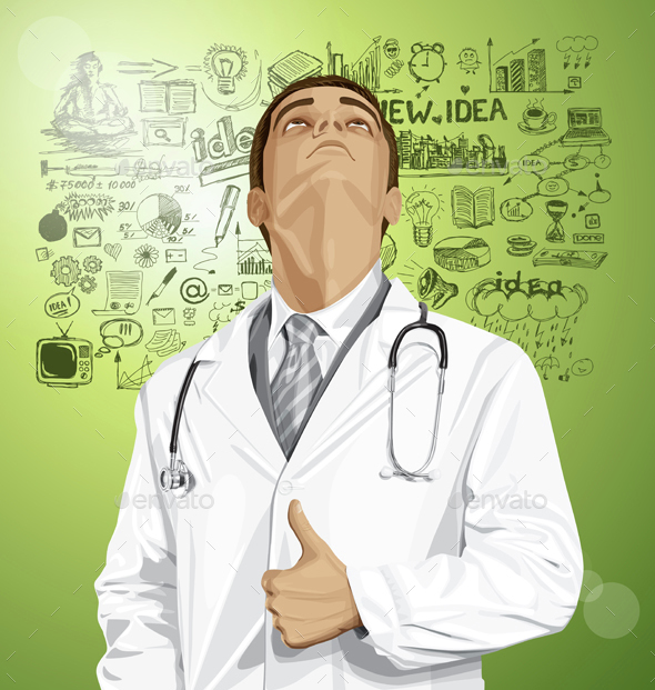 Vector Doctor With Stethoscope - Health/Medicine Conceptual