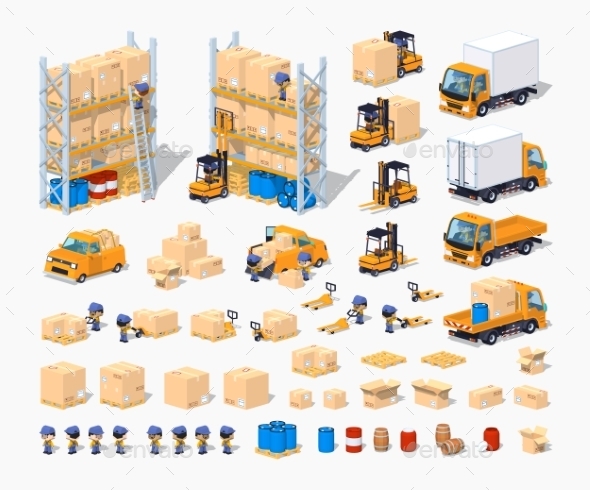 Warehouse Set of Objects - Man-made Objects Objects