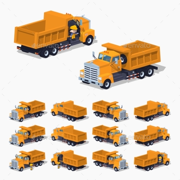 Empty Orange Dumper - Man-made Objects Objects