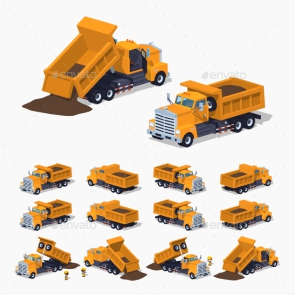 Loaded Orange Dumper - Man-made Objects Objects