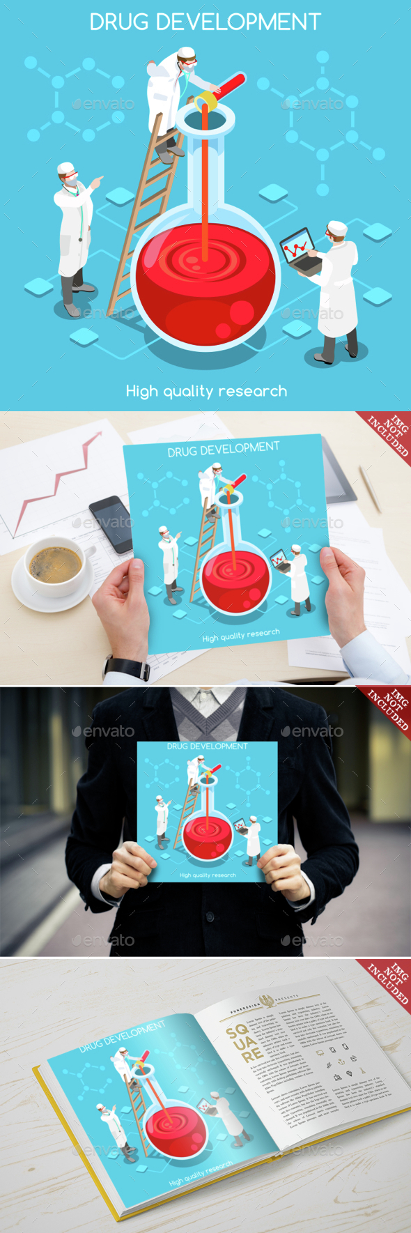 Drug Development People Isometric - Health/Medicine Conceptual