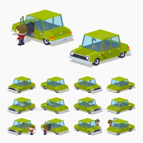 Old Green Sedan - Man-made Objects Objects