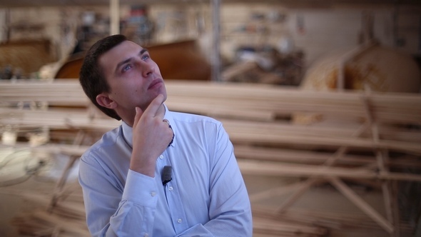 Man Thinks and Nervous, Scratching Finger the Chin alt