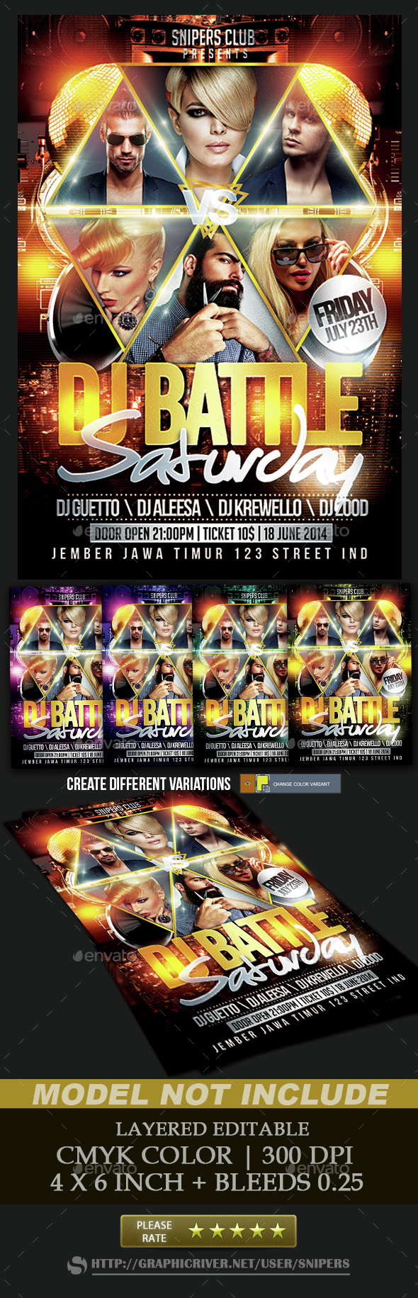Dj Battle Saturday - Events Flyers