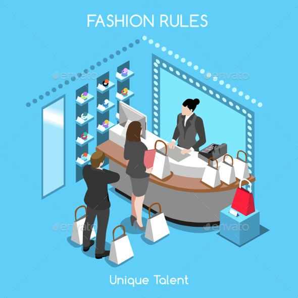 Fashion Moods 07 People Isometric - Commercial / Shopping Conceptual