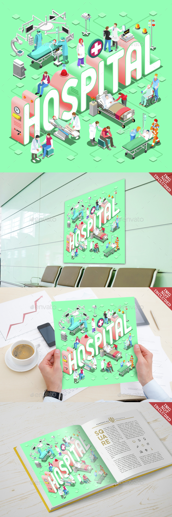 Hospital 01 Concept Isometric - Health/Medicine Conceptual