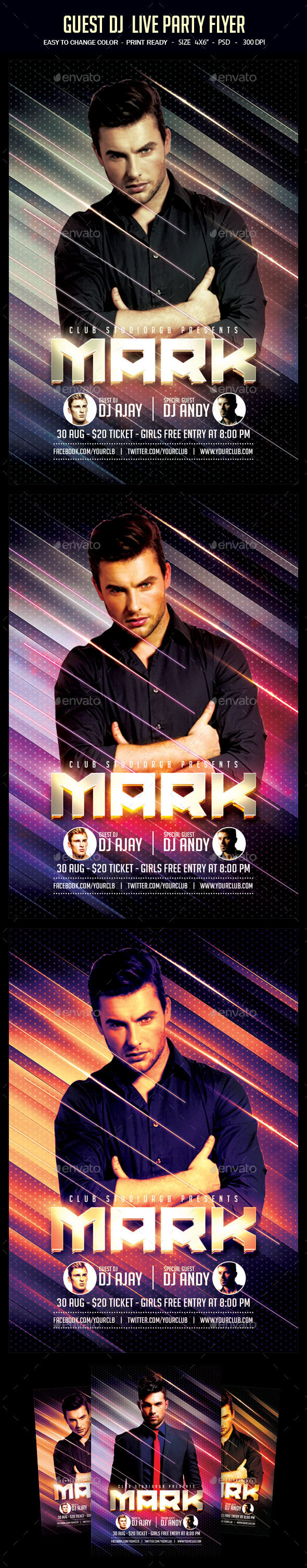 Guest Dj Live Party Flyer - Clubs & Parties Events