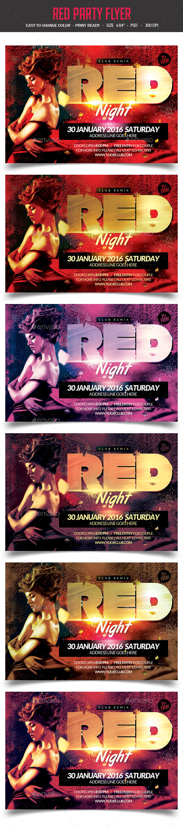 Red Party Flyer - Clubs & Parties Events