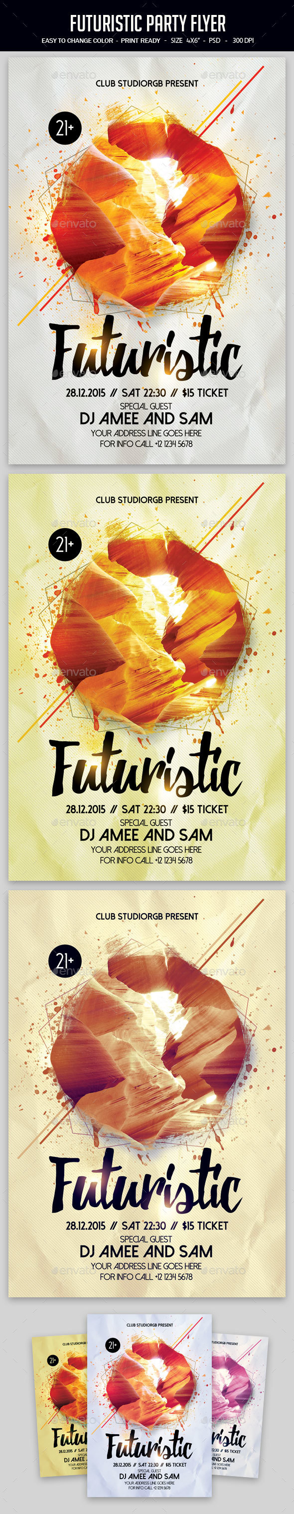 Futuristic Party Flyer - Clubs & Parties Events