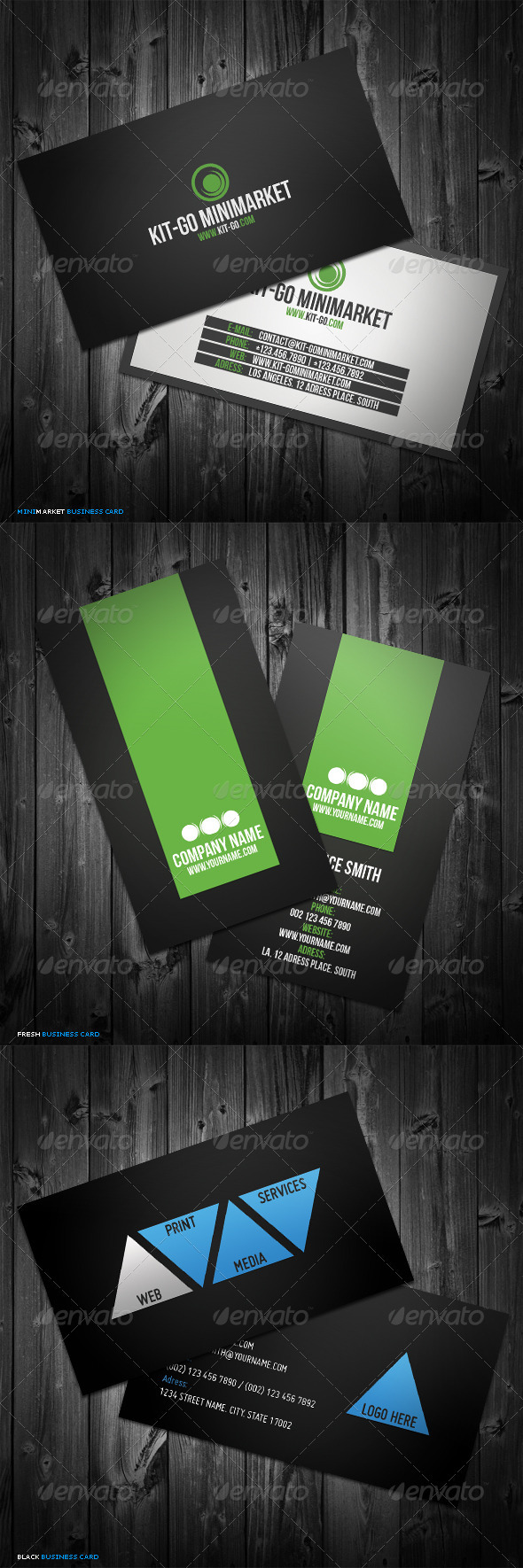 3in1 Business Cards Bundle #5 - Corporate Business Cards