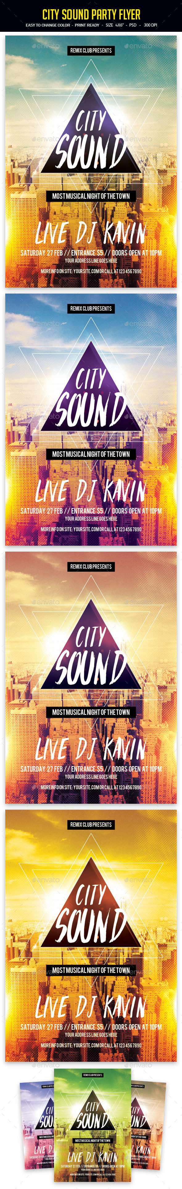City Sound Party Flyer - Clubs & Parties Events