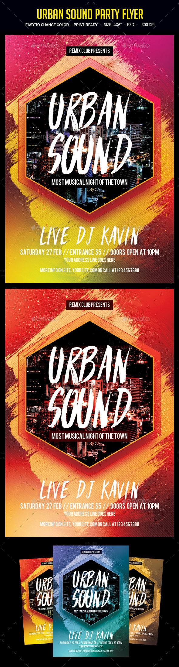 Urban Sound Party Flyer - Clubs & Parties Events