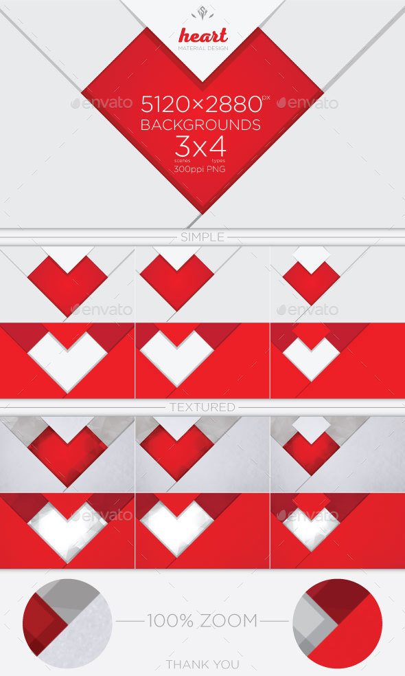12 Heart Backgrounds - Backgrounds Graphics