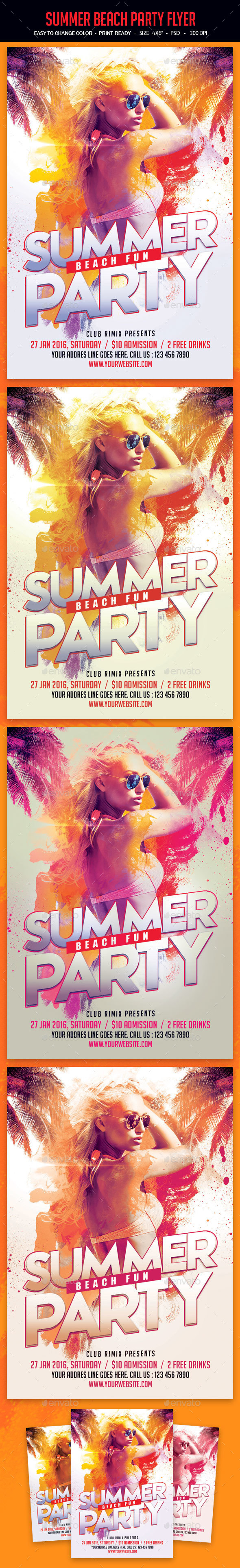 Summer Beach Party Flyer - Clubs & Parties Events