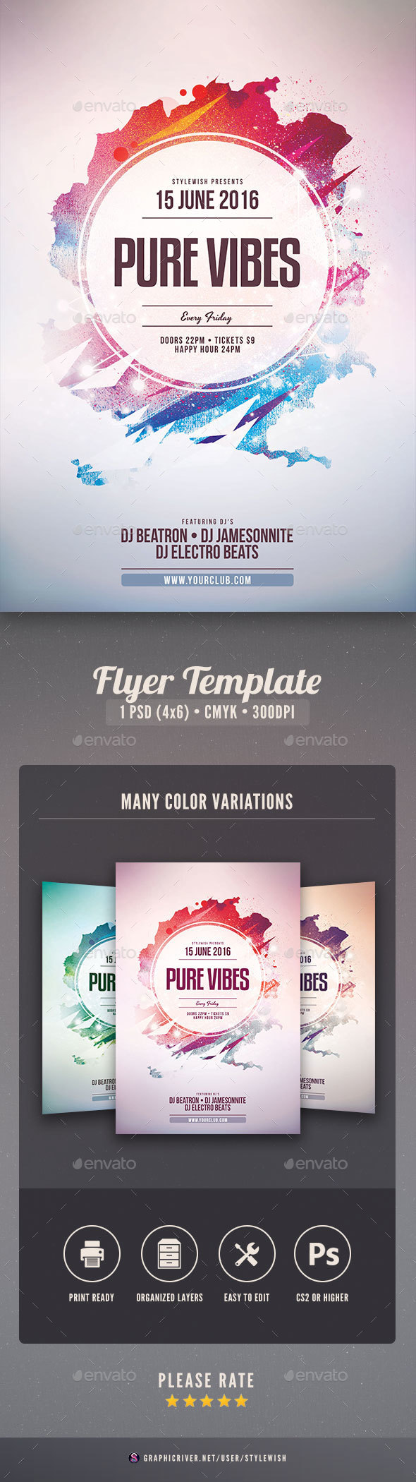 Pure Vibes Flyer - Clubs & Parties Events