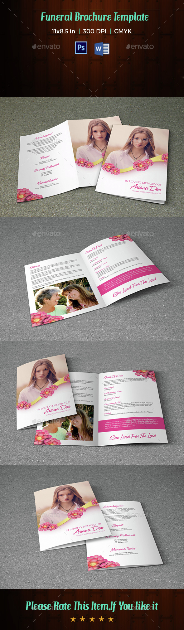 Funeral Program Template-V16 - Informational Brochures