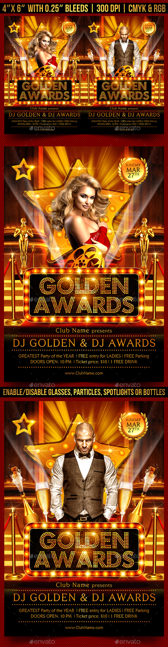 Golden Awards Flyer Template - Events Flyers