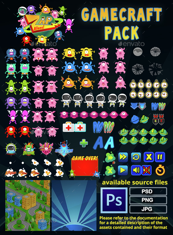 Zap Aliens - Game Assets - Game Assets