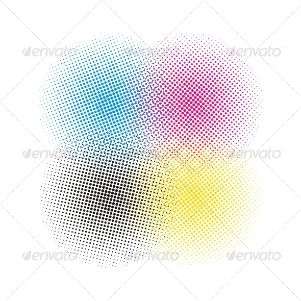 CMYK halftone vector background - Backgrounds Decorative